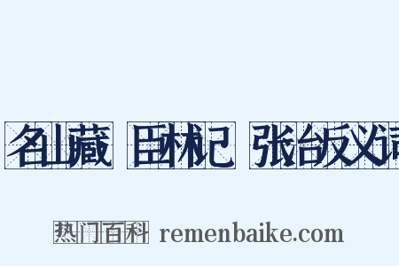 名山藏·臣林记·张治反义词是什么意思的图片